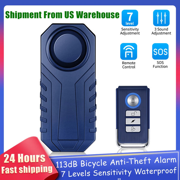 Elecpow 113dB Bicycle Alarm | Wireless Remote Control Anti-Theft Alarm for Electric Scooter, Bike, & Motorcycle (Waterproof)