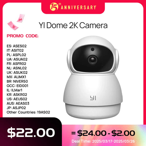 YI 2K Dome WiFi Camera – Smart Pan & Tilt IP Monitor