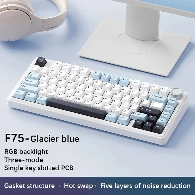 AULA F75 Gaming Mechanical Keyboard – 75% Layout, Tri-Mode, RGB
