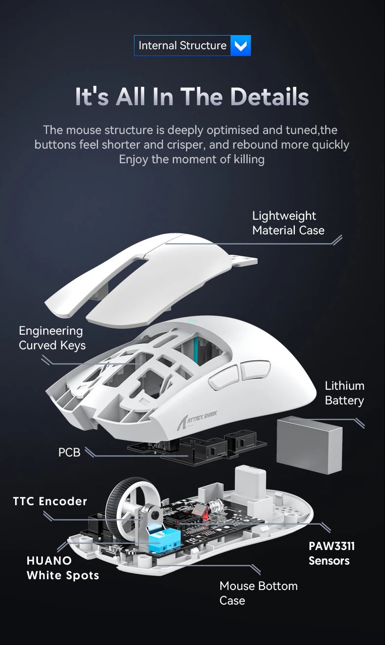 Attack Shark X11 Wireless Gaming Mouse – 22K DPI, Tri-Mode, RGB