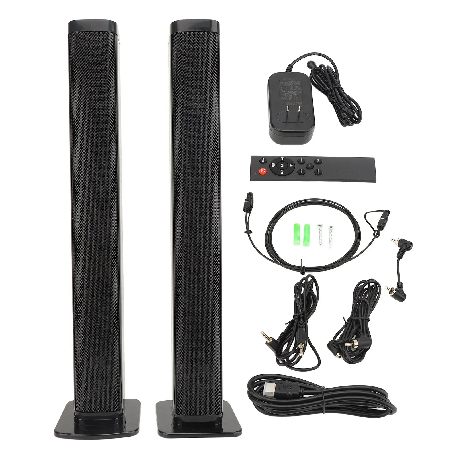 2-in-1 Bluetooth Soundbar with Remote – Wall-Mountable TV Speaker, HD Cable Included