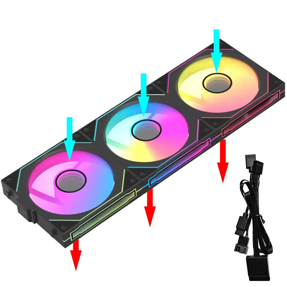 JUMPEAK MX120 360mm Modular Wireless Splicing ARGB Cooling Fan | Infinite Mirror Effect for PC Water Cooler