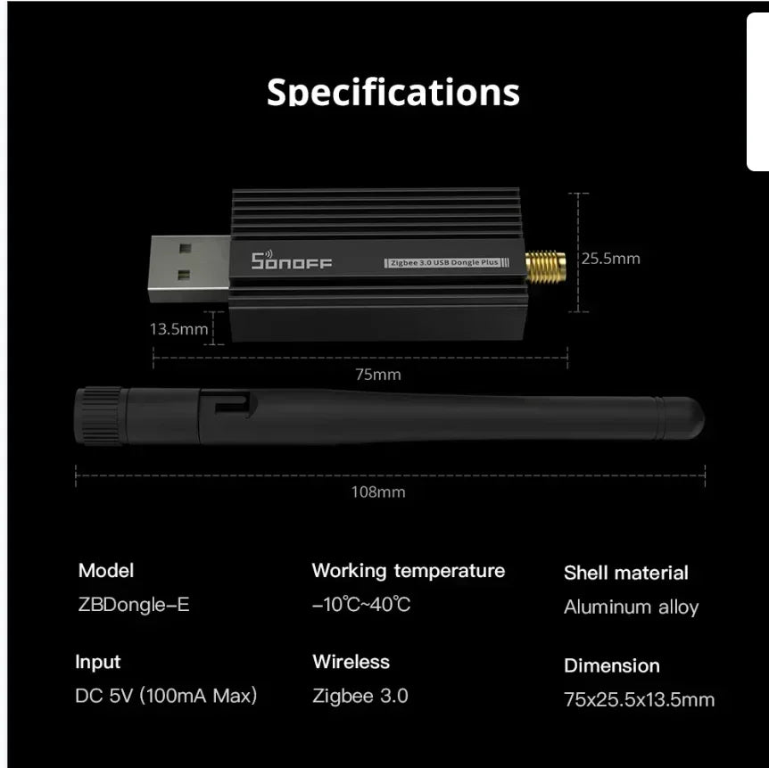 Sonoff Zigbee 3.0 USB Dongle Plus-E Gateway