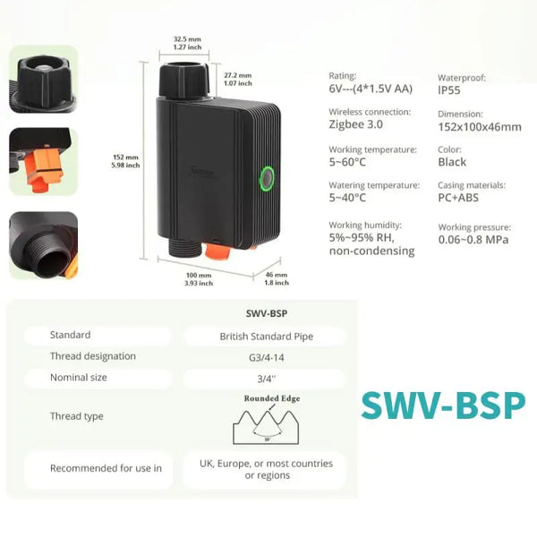 SONOFF SWV Zigbee Smart Water Valve Controller