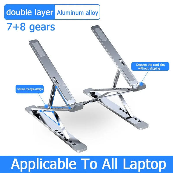 Folding Adjustable Laptop Stand for MacBook | Aluminum Tablet & PC Holder with Heat Dissipation