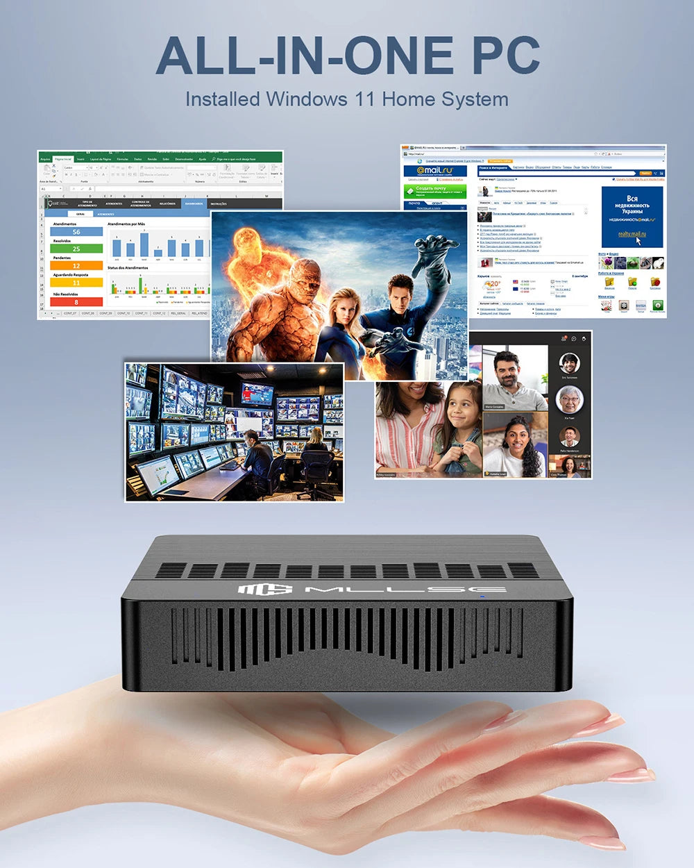 MLLSE M2 Air Mini PC – N4000, 6GB+128GB, Windows 11