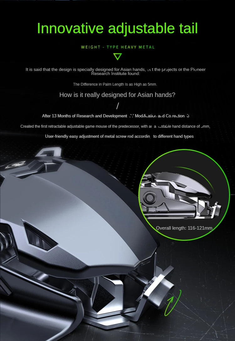 Wired Mechanical Gaming Mouse – 9-Key, 12800 DPI RGB