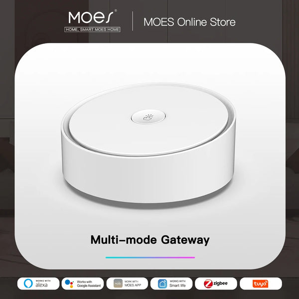 MOES Smart Multi-mode Gateway ZigBee 3.0 Hub | WiFi & Bluetooth Mesh Hub | Works with Tuya, Alexa, Google Home