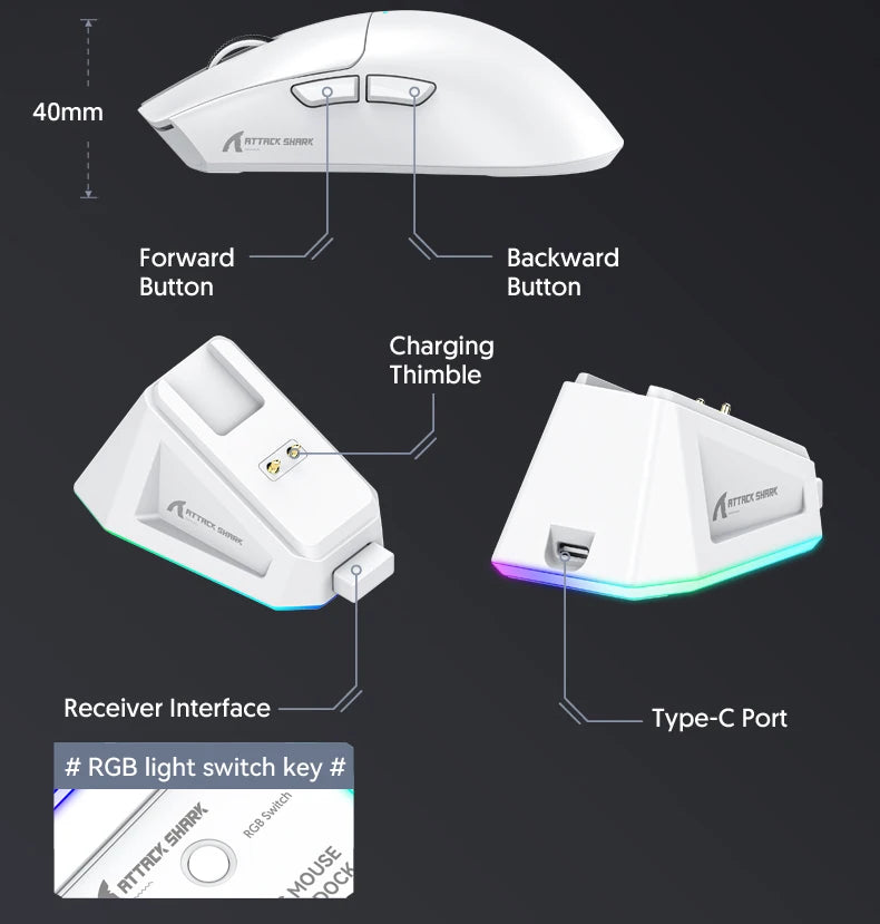 Attack Shark X11 Wireless Gaming Mouse – 22K DPI, Tri-Mode, RGB