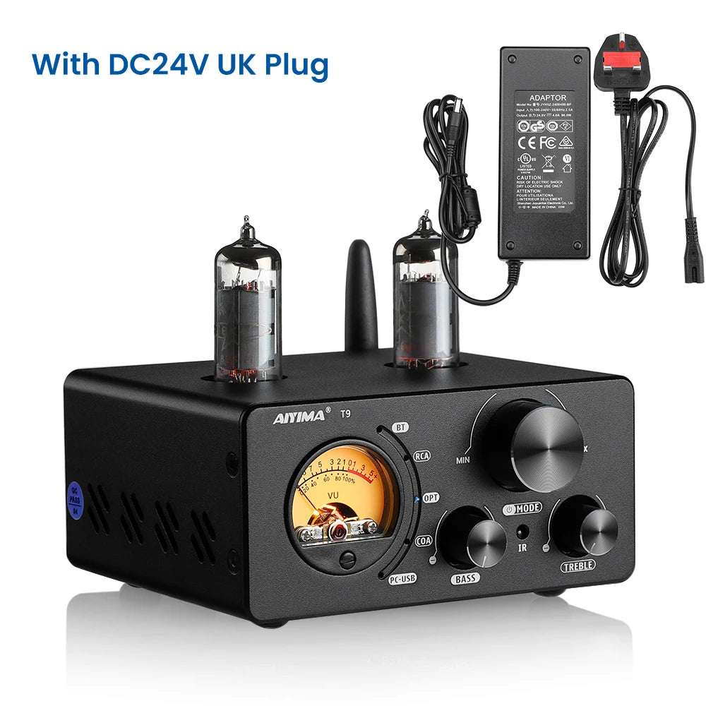 AIYIMA T9 HiFi Tube Bluetooth Amplifier with DAC