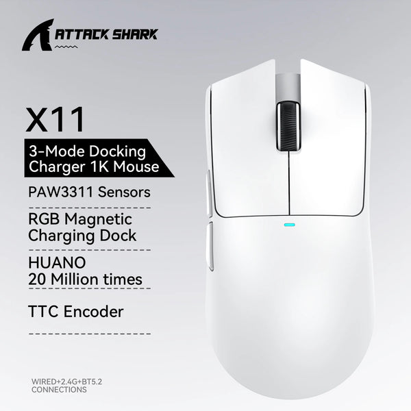 Attack Shark X11 Wireless Gaming Mouse – 22K DPI, Tri-Mode, RGB