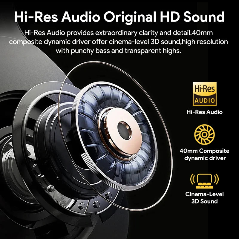 QCY H3 ANC Wireless Headphones – Bluetooth 5.4, 60H Playtime