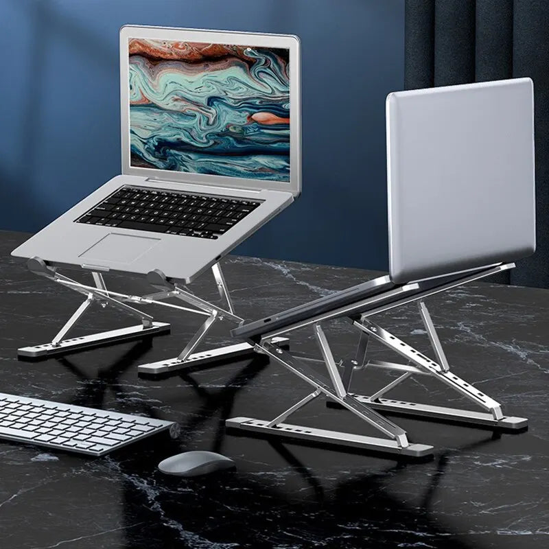 Folding Adjustable Laptop Stand for MacBook | Aluminum Tablet & PC Holder with Heat Dissipation