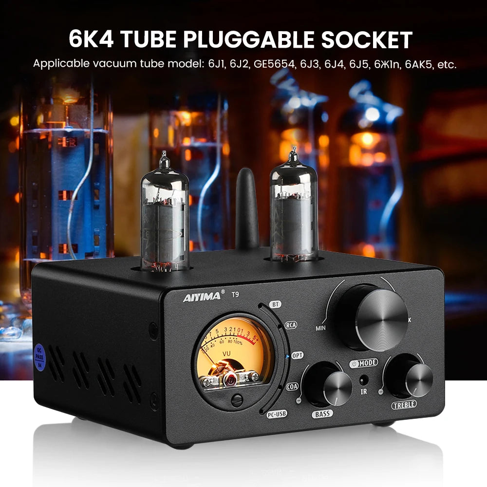 AIYIMA T9 HiFi Tube Bluetooth Amplifier with DAC