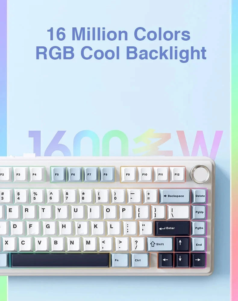 AULA F75 Gaming Mechanical Keyboard – 75% Layout, Tri-Mode, RGB