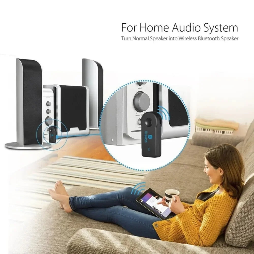 Bluetooth Audio Receiver – 3.5mm AUX Adapter for Car, Speakers & Headphones