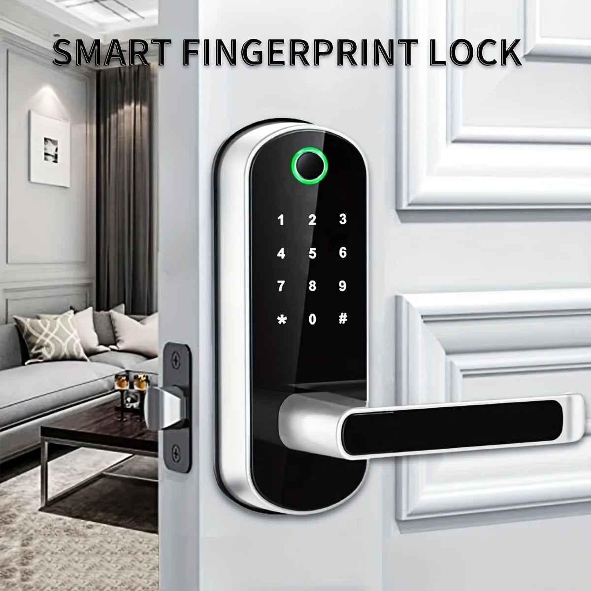 Smart Fingerprint Door Lock | App Remote Control, Keyless WIFI Digital Touchscreen Lock, NFC, IP67 Waterproof with 2 IC Cards