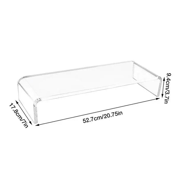 Acrylic Monitor Stand Riser | Transparent Height Adjustable Base for Computer, Keyboard, and Laptop