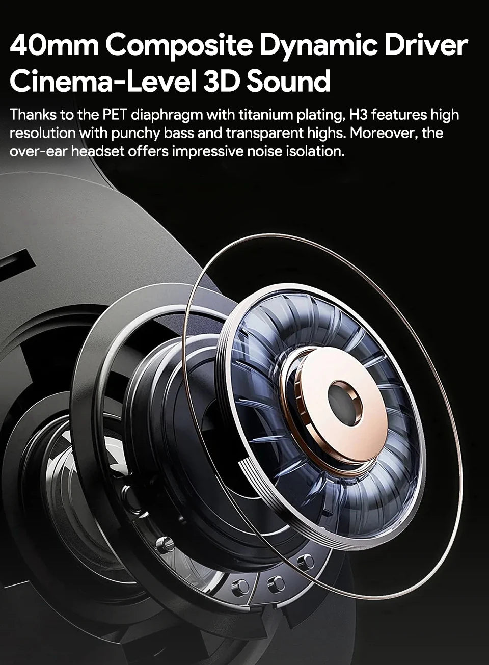 QCY H3 ANC Wireless Headphones – Bluetooth 5.4, 60H Playtime