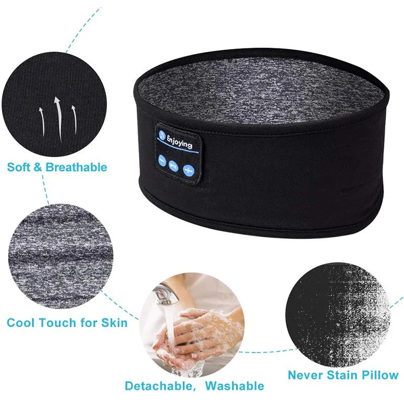 Fone Bluetooth Earphones Sports Sleeping Headband | Wireless Music Eye Mask & Elastic Bluetooth Headset