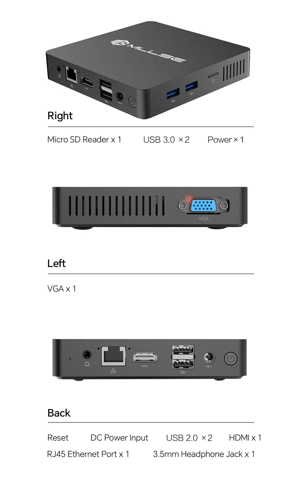MLLSE M2 Air Mini PC – N4000, 6GB+128GB, Windows 11