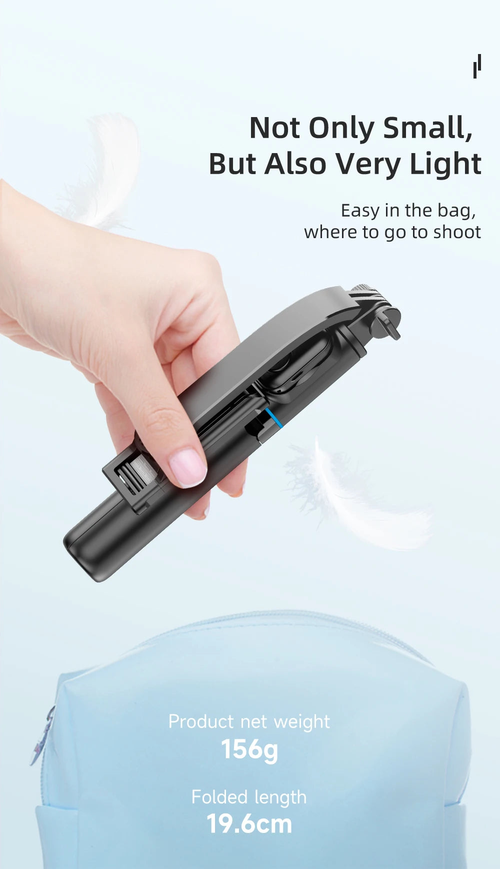 W&O C01 Selfie Stick Tripod with Wireless Stabilizer