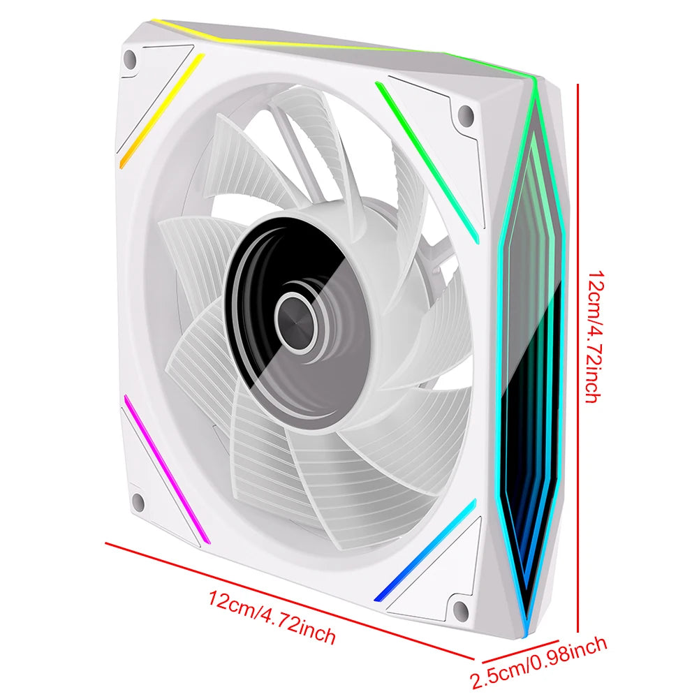 120mm ARGB CPU Fan | 800-1800RPM, 4pin PWM, Silent, 71 CFM Airflow for Computer Case
