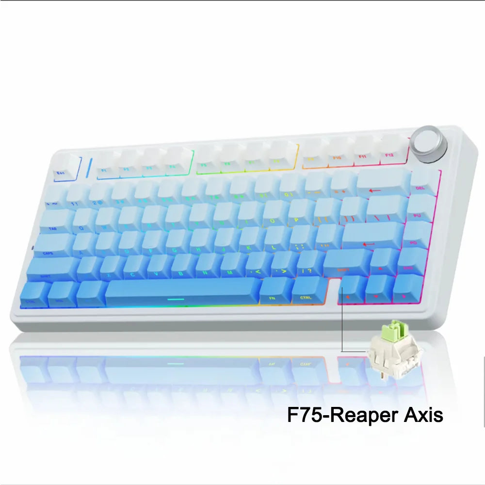 AULA F75 Gaming Mechanical Keyboard – 75% Layout, Tri-Mode, RGB