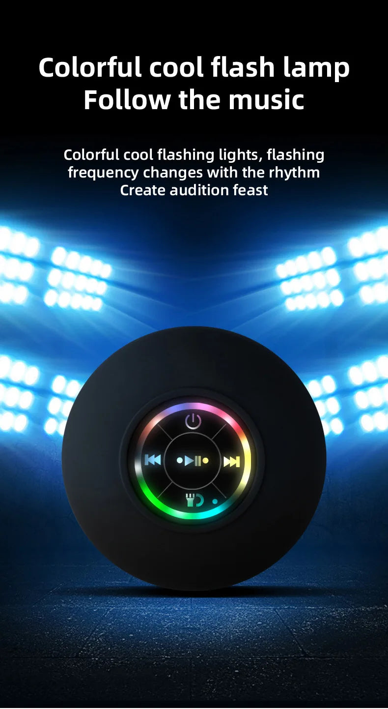 Mini Waterproof Bluetooth Shower Speaker with RGB Light