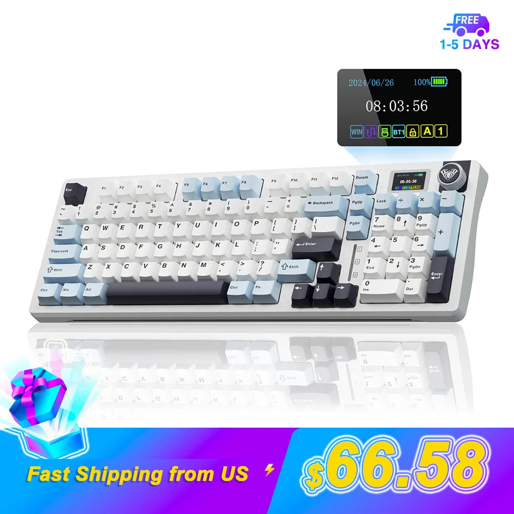 AULA S98Pro Wireless Mechanical Gaming Keyboard – TFT Screen & Knob