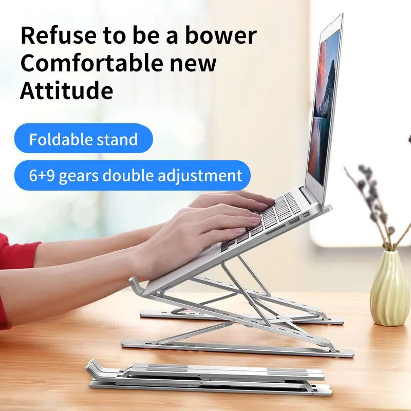 Folding Adjustable Laptop Stand for MacBook | Aluminum Tablet & PC Holder with Heat Dissipation