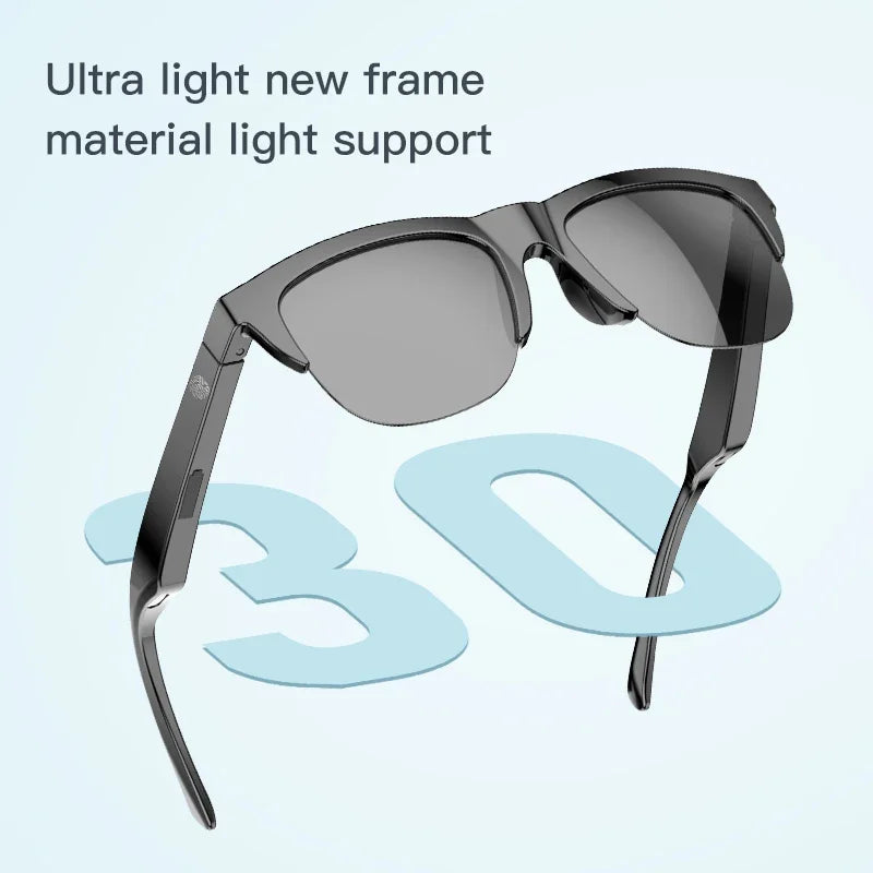Smart Bluetooth 5.3 Sunglasses – UV Protection & Built-in Headphones for Sports & Calls