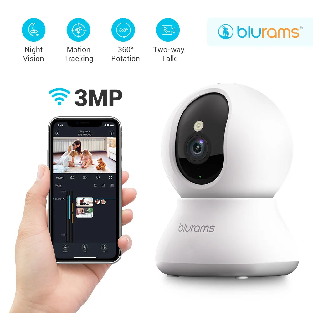 Blurams 2K Indoor PTZ WiFi Camera with 2-Way Talk