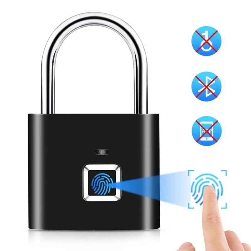 Smart Biometric Fingerprint Padlock – USB Rechargeable