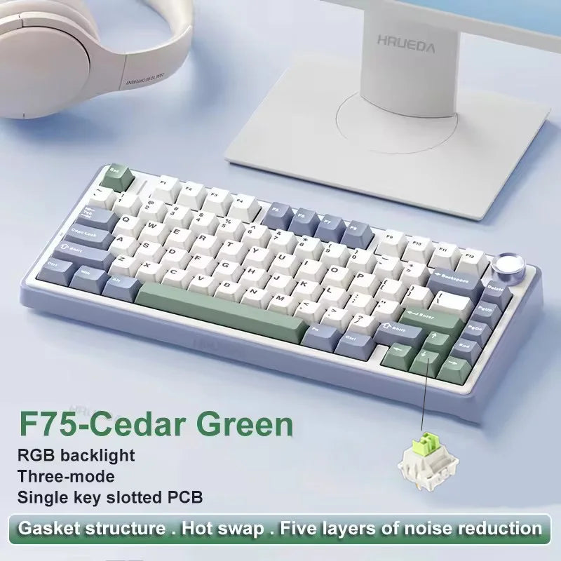 AULA F75 Gaming Mechanical Keyboard – 75% Layout, Tri-Mode, RGB