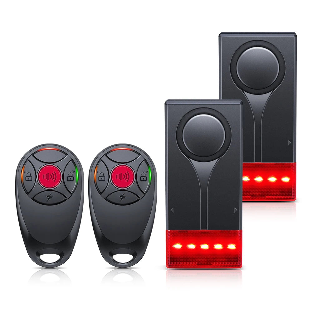 Elecpow Wireless Car Vibration Alarm | 108dB Loud Anti-Theft Alarm with Light for Car Doors, Windows, Bike & Motorcycle Security