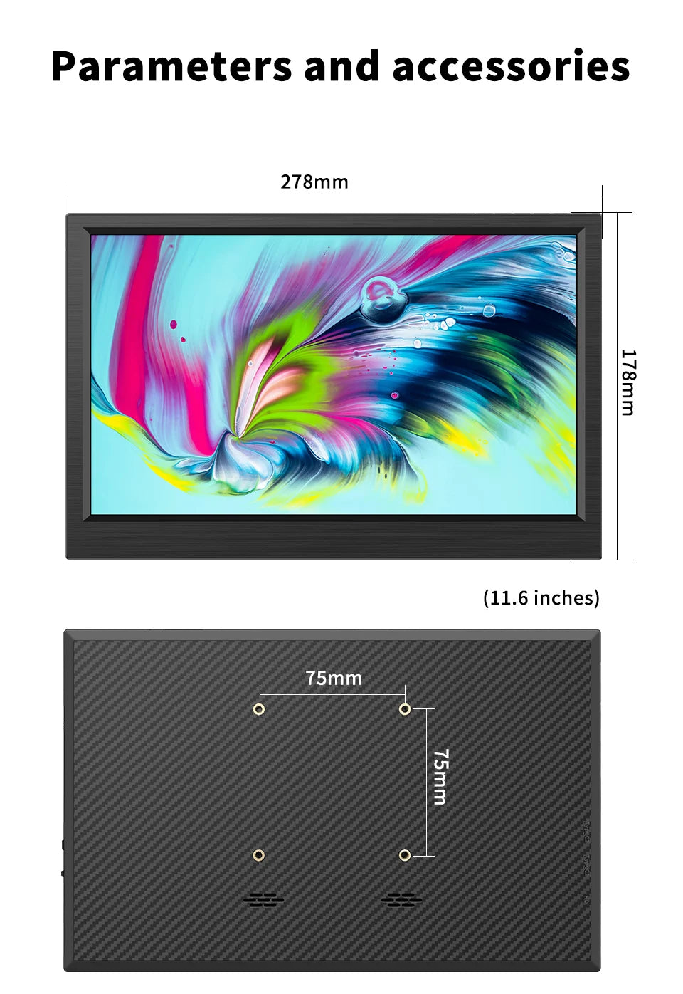 11.6" Portable HDMI Monitor – Gaming & Laptop Display