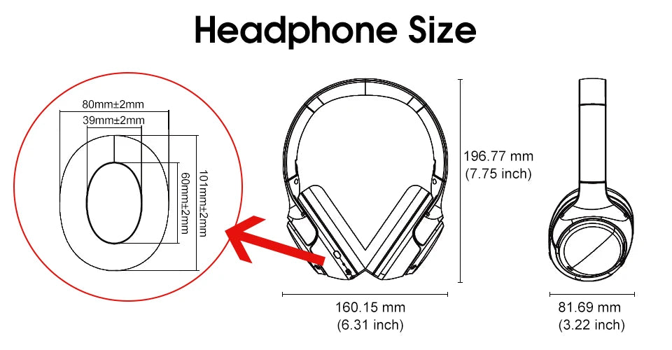 QCY H3 ANC Wireless Headphones – Bluetooth 5.4, 60H Playtime