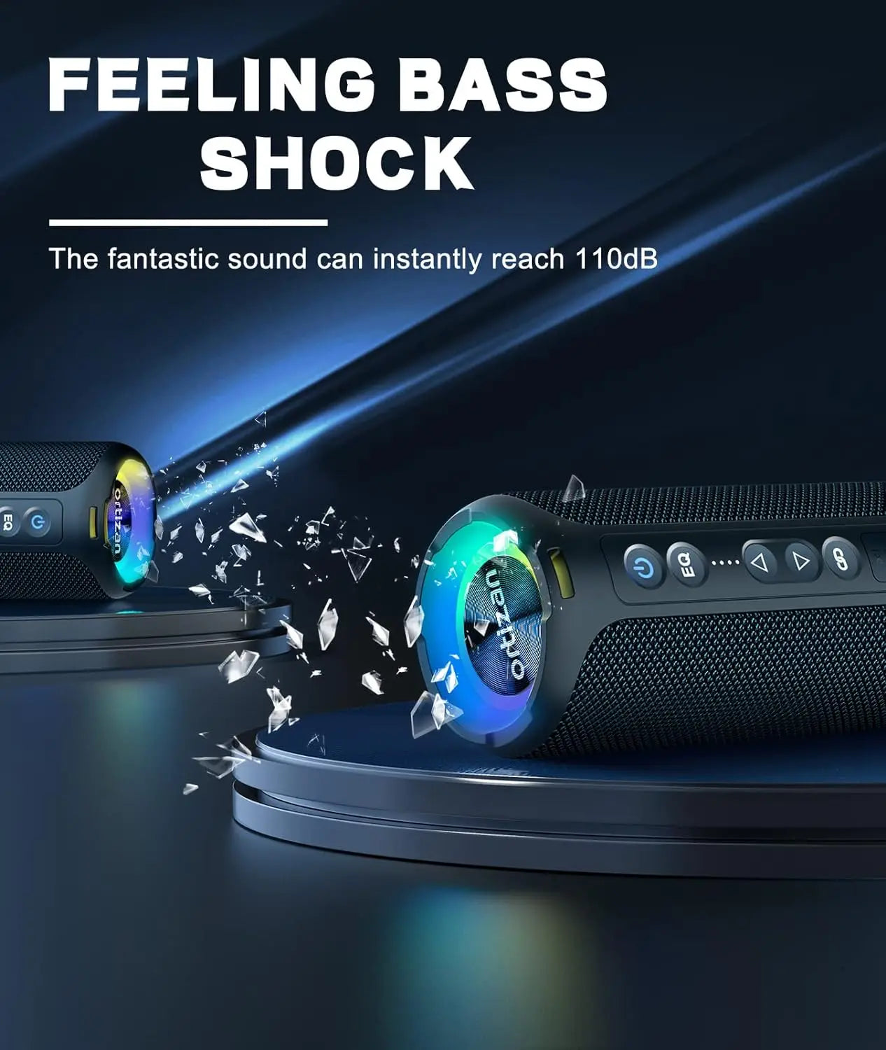 Ortizan 40W Portable Bluetooth Speaker with Deep Bass