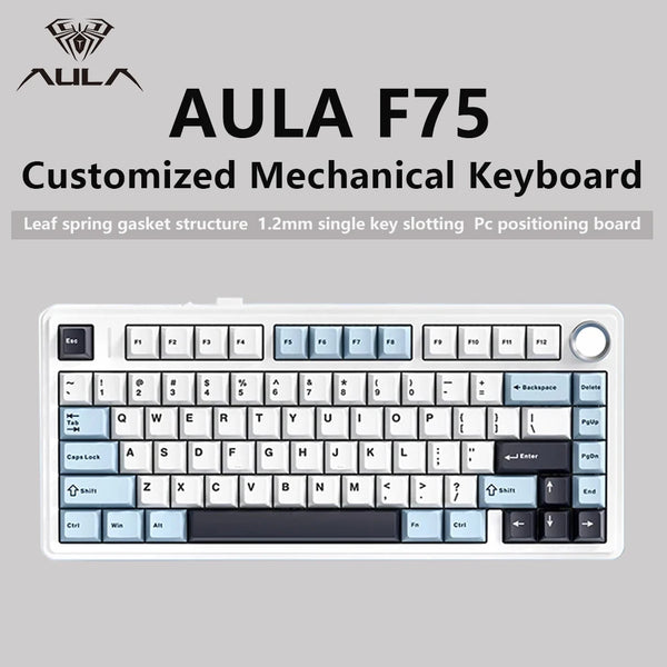 AULA F75 Gaming Mechanical Keyboard – 75% Layout, Tri-Mode, RGB
