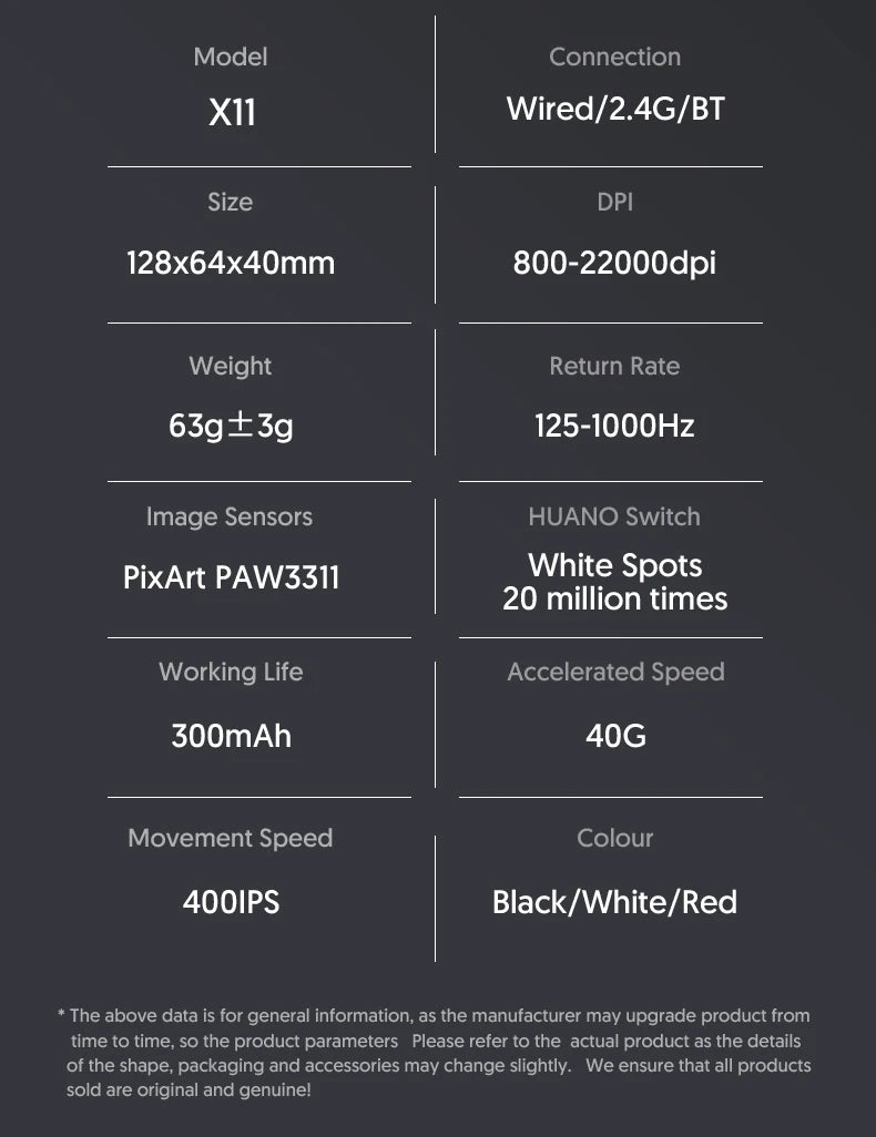 Attack Shark X11 Wireless Gaming Mouse – 22K DPI, Tri-Mode, RGB