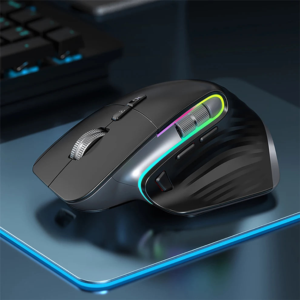 Multi-Device Wireless Mouse – Bluetooth 5.0/3.0 & 2.4G, Ergonomic Design