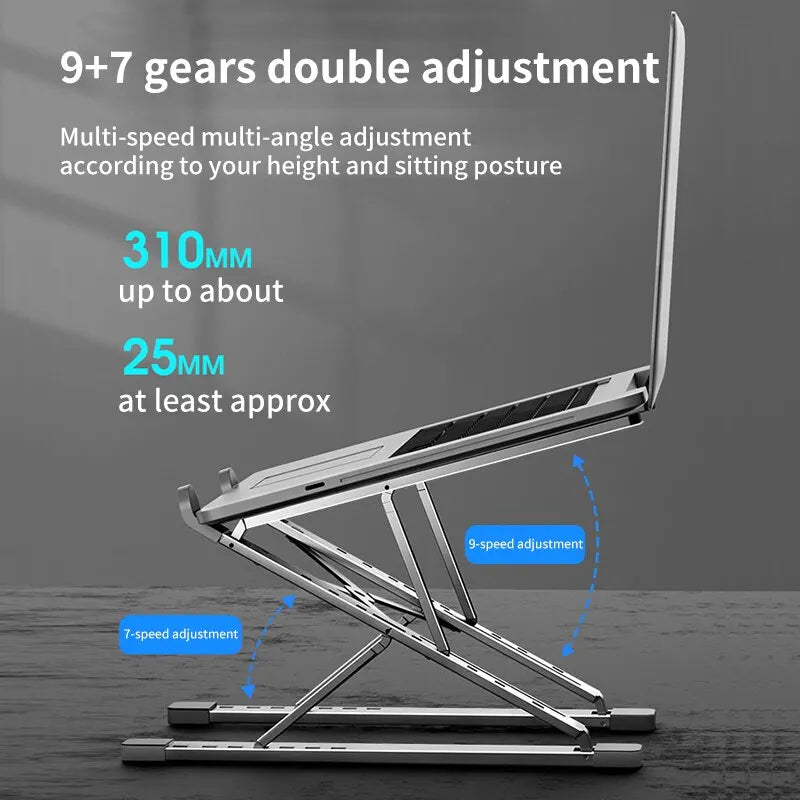 Folding Adjustable Laptop Stand for MacBook | Aluminum Tablet & PC Holder with Heat Dissipation