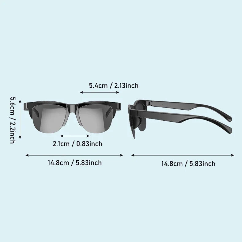 Smart Bluetooth 5.3 Sunglasses – UV Protection & Built-in Headphones for Sports & Calls