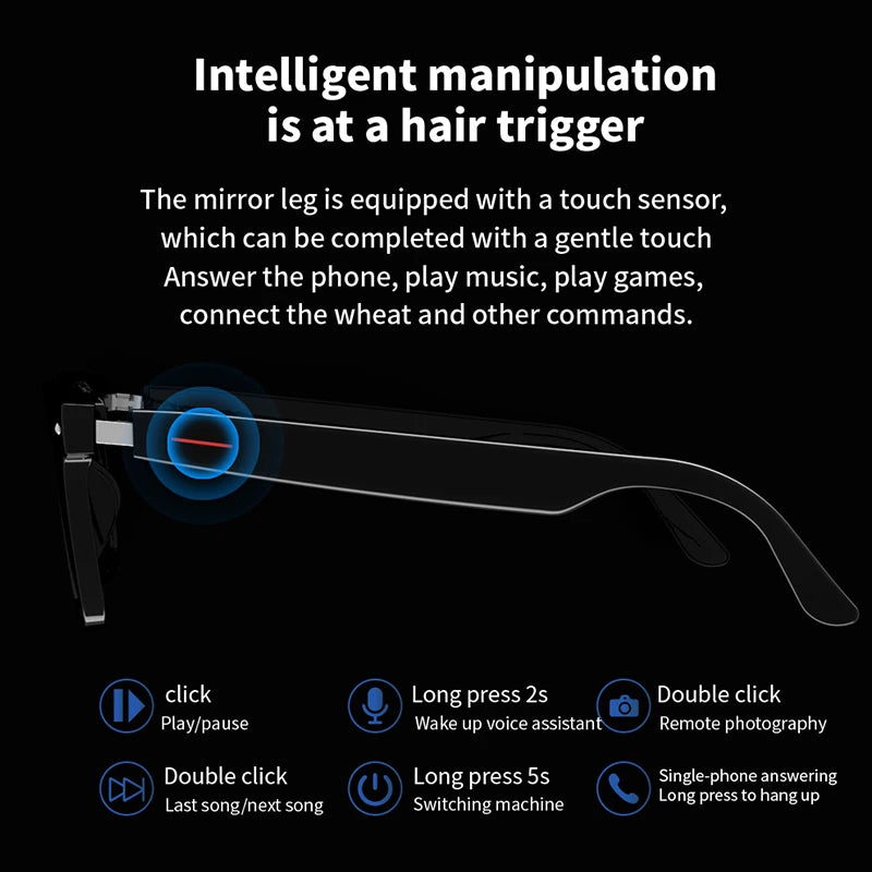 Smart Wireless Bluetooth Glasses | Music & Phone Call Sunglasses for Men & Women, Fashionable Design