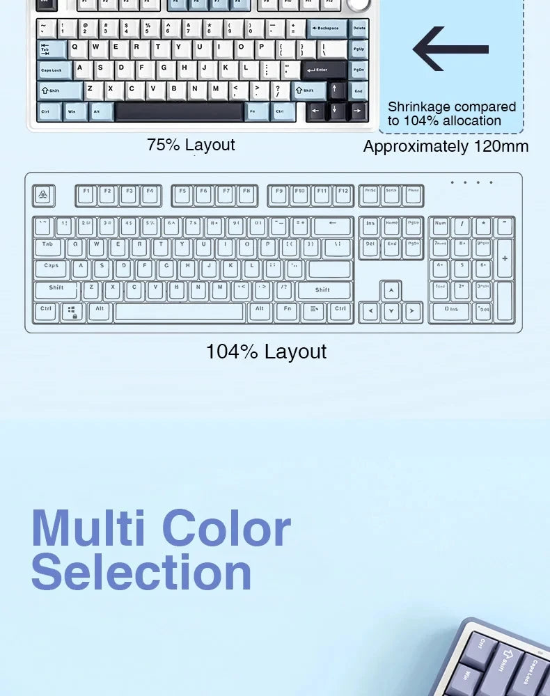 AULA F75 Gaming Mechanical Keyboard – 75% Layout, Tri-Mode, RGB
