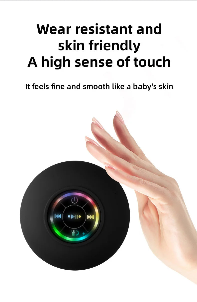 Mini Waterproof Bluetooth Shower Speaker with RGB Light