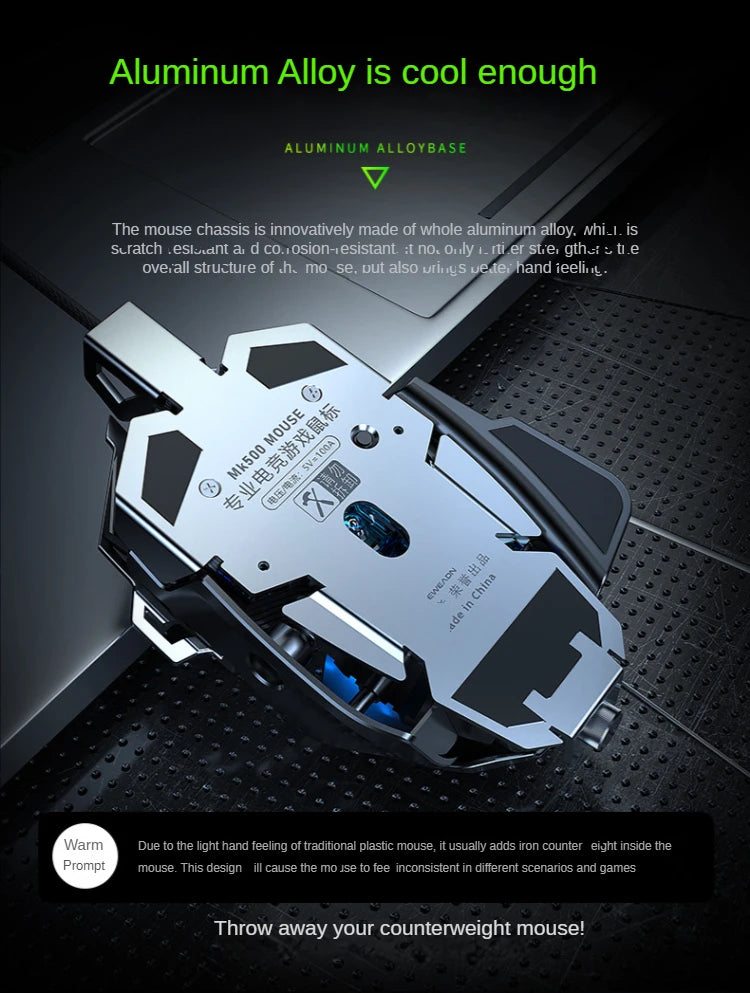 Wired Mechanical Gaming Mouse – 9-Key, 12800 DPI RGB