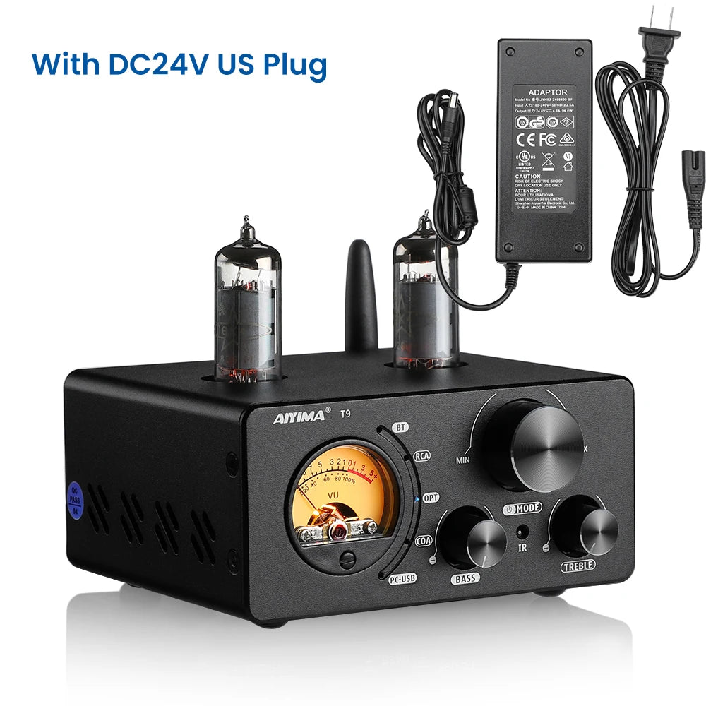 AIYIMA T9 HiFi Tube Bluetooth Amplifier with DAC