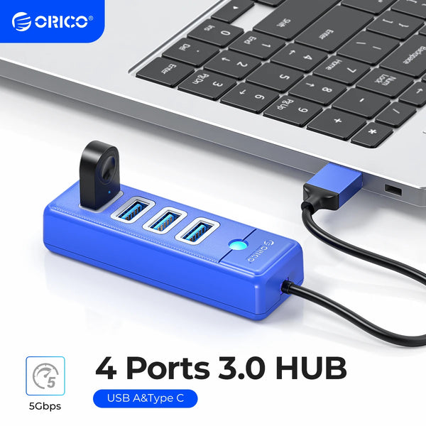 ORICO 5Gbps USB 3.0 Hub | 4-Port High-Speed Mini Splitter OTG Adapter for Desk, PC, HUAWEI, Xiaomi